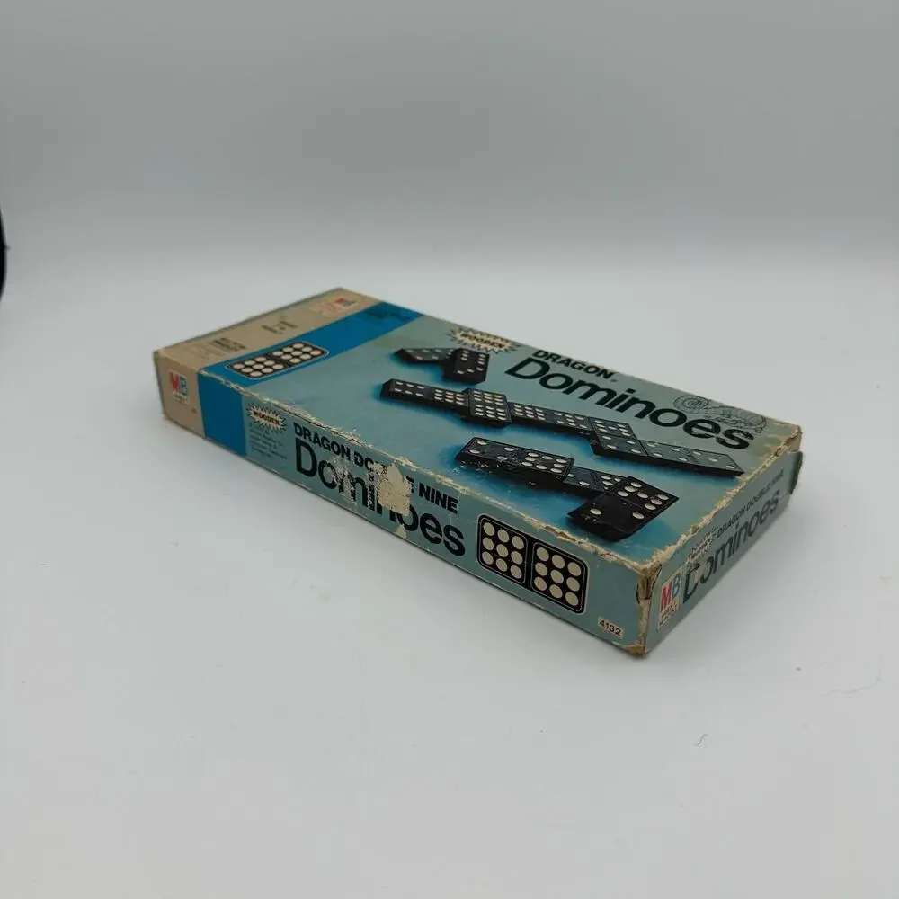 Vintage Dominoes Double Nine Wooden by Milton Bradley 1970 4132 55 pcs